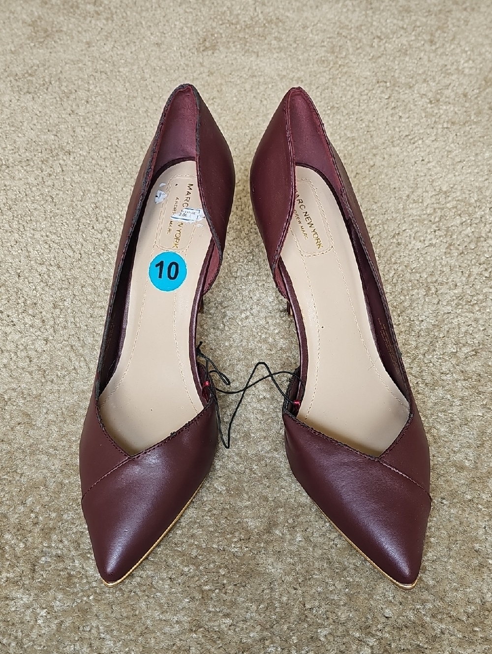 Pointed D'Orsay Pump in Burgundy by Anne Klein New York Z17